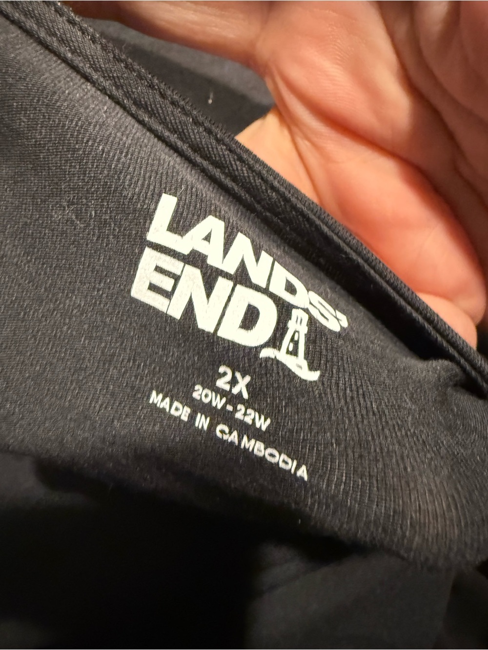 Lands' End Black Short-Sleeve Tie-Front Women's Tee - Picture 3 of 5
